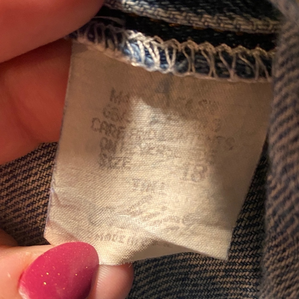 Vintage Chic Mom Jeans 18 Tall High Rise 100% Cotton USA Blue Denim - Picture 14 of 16